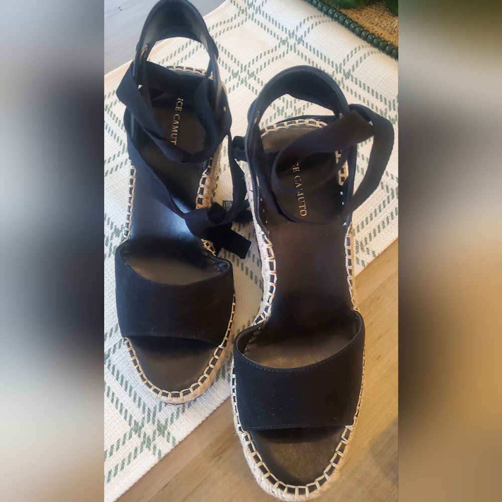 Vince Camuto Wedge Espadrille Sandals Size 9.5 - Picture 1 of 8